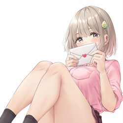 This is a pixiv picture whose title is 「私の気持ちです...受け取って貰えますか？」.