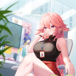 This is a pixiv picture whose title is OL 八重.