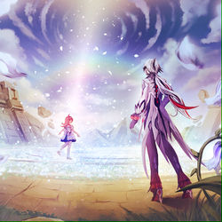 This is a pixiv picture whose title is 赤夜から暁へ.