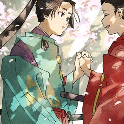 This is a pixiv picture whose title is 逃げ上手の若君log.