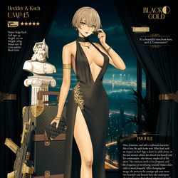This is a pixiv picture whose title is UMP45 "BLACK GOLD".