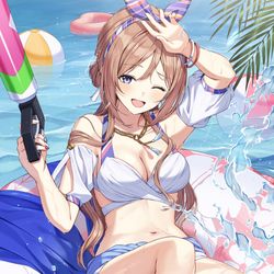 This is a pixiv picture whose title is 「思いっきり楽しまなきゃ！」.