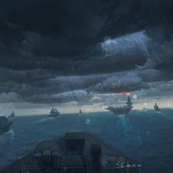 This is a pixiv picture whose title is 舰队与龙.