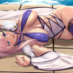 This is a pixiv picture whose title is 水着武蔵.