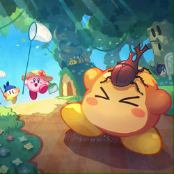 This is a pixiv picture whose title is カブトムシとって！.