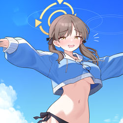 This is a pixiv picture whose title is 風倉モエ(水着).