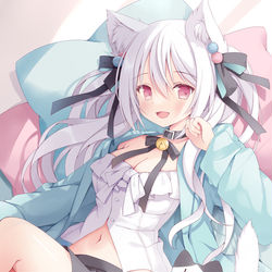 This is a pixiv picture whose title is 白ねこちゃん.
