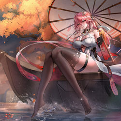 This is a pixiv picture whose title is 漂泊者,你是被雨困在这里了嘛？.