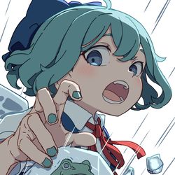 This is a pixiv picture whose title is カエル視点.