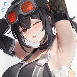 This is a pixiv picture whose title is 仕事終わりのグレースさんの汗拭いてあげたい.