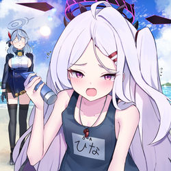 This is a pixiv picture whose title is 私も日焼け止め塗って欲しかった！！.
