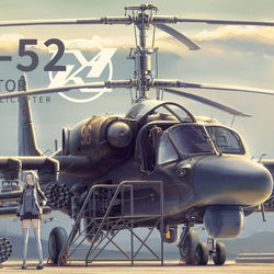This is a pixiv picture whose title is KA-52 軍用ヘリコプター 武装直升机.
