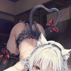 This is a pixiv picture whose title is 🐈.