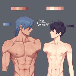 This is a pixiv picture whose title is 膚色設定.