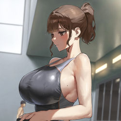 This is a pixiv picture whose title is こっそり食い込みを直している水泳部顧問.