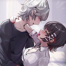 This is a pixiv picture whose title is 「はあ…ほんとにただアンタの部屋に映画をみにきただけだとおもった.