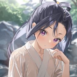 This is a pixiv picture whose title is 温泉に入る 時行様.