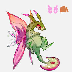 This is a pixiv picture whose title is メガフライゴン＆生態解説.