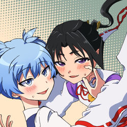 This is a pixiv picture whose title is 逃げ若&暗殺教室.