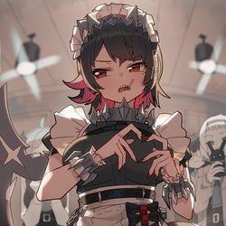 This is a pixiv picture whose title is お給仕中のエレン・ジョー.