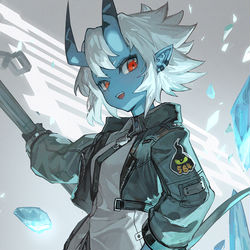 This is a pixiv picture whose title is 蒼角.