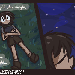This is a pixiv picture whose title is Among the Stars (LucidLucarioTG).