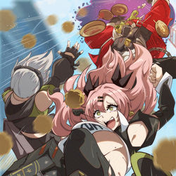 This is a pixiv picture whose title is Flying Hares 🍔.