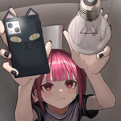 This is a pixiv picture whose title is 電球を交換する地雷系女子.