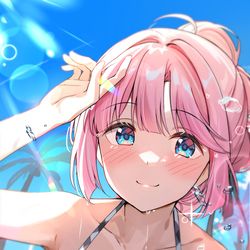 This is a pixiv picture whose title is 水着ひめっち.