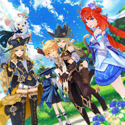 This is a pixiv picture whose title is 【原神MMD】ニィロウさん、空さん その他諸々.