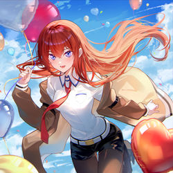 This is a pixiv picture whose title is 牧瀬紅莉栖生誕祭2024.
