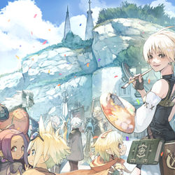 This is a pixiv picture whose title is 冒険者たち.