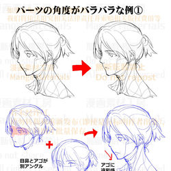 This is a pixiv picture whose title is 個人メモ：角度の付いた顔.