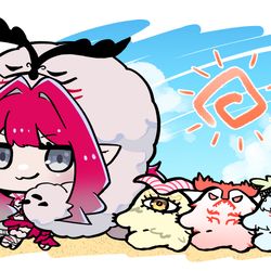 This is a pixiv picture whose title is ミコケル＆ヌンノス大行進.
