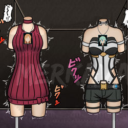 This is a pixiv picture whose title is ア○ナとシ○ンのトルソー化絵.