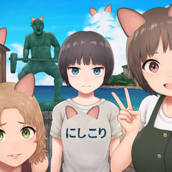 This is a pixiv picture whose title is 「人間の顔じゃないよ」.