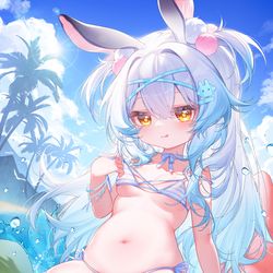 This is a pixiv picture whose title is 泳装兔糖糖.