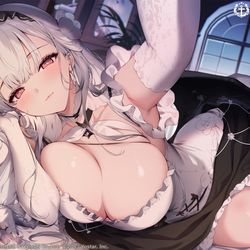 This is a pixiv picture whose title is 【告知】　シラASMR　「二人だけの…秘密の空間ですね…♡」.