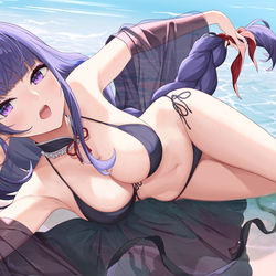 This is a pixiv picture whose title is 水着の雷電将軍.