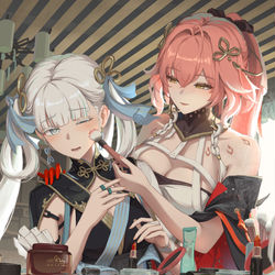 This is a pixiv picture whose title is 画妆.