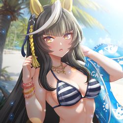 This is a pixiv picture whose title is ウマ娘_浜辺のカルストンライトオ.