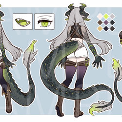 This is a pixiv picture whose title is 【Skeb】ご依頼者様OCさん - 三面図.
