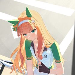 This is a pixiv picture whose title is スズカさんとサイクリングデート.