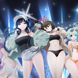 This is a pixiv picture whose title is ブルーアーカイブ  アリウススクワッド 水着.