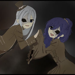 This is a pixiv picture whose title is 双子人形なかなまふ.