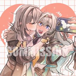 This is a pixiv picture whose title is wasn’t expecting kiss🤳.