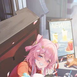 This is a pixiv picture whose title is 奶茶三月七.
