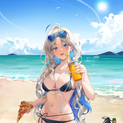This is a pixiv picture whose title is 海辺のアトリエ.