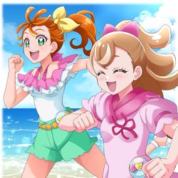 This is a pixiv picture whose title is まなつとこむぎ.