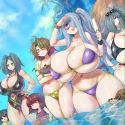 This is a pixiv picture whose title is 睡眠補助800 記念夏絵.